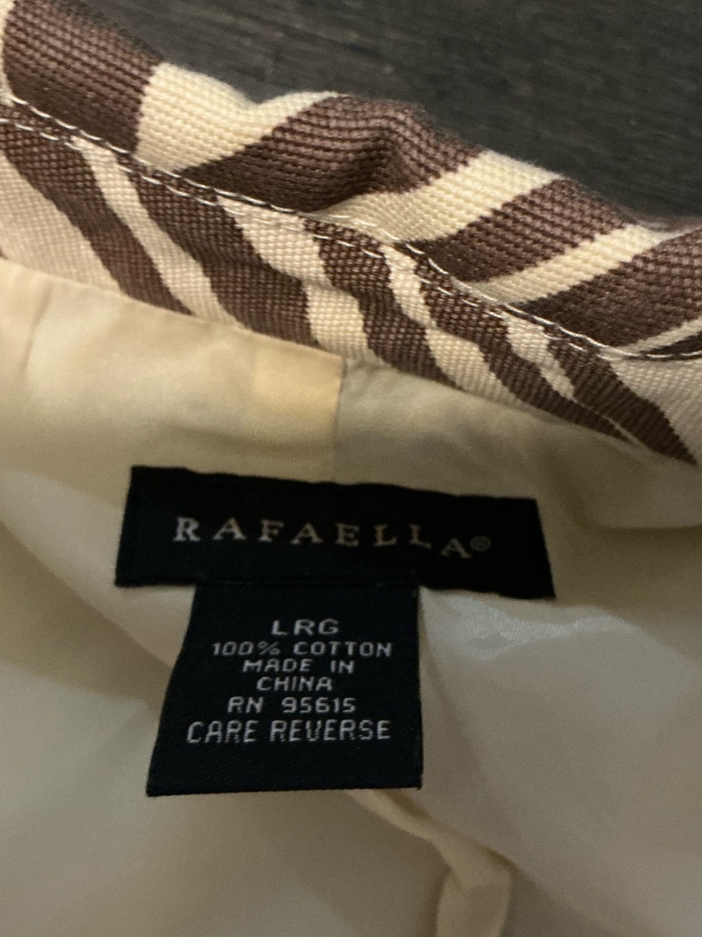 Rafaella Cream Jacket with Brown Striped Trim